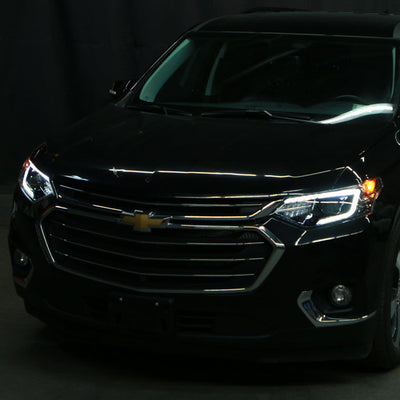SPYDER Xtune 18-21 Chevrolet Traverse (HID Models) DRL LED Light Bar Projector Headlights - Black Chrome 9052828