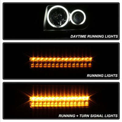 SPYDER xTune 07-11 Dodge Nitro CCFL Halo Projector Headlights w/LED Signal - Blk (PRO-JH-DNIT07-CCFL-BK) 9036880