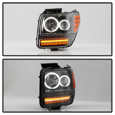 SPYDER xTune 07-11 Dodge Nitro CCFL Halo Projector Headlights w/LED Signal - Blk (PRO-JH-DNIT07-CCFL-BK) 9036880