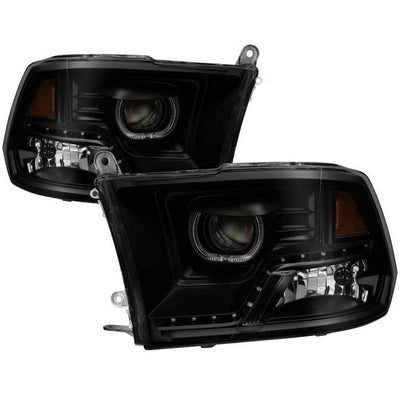 SPYDER xTune Dodge Ram 2009-2014 Halo LED Projector Headlights - Black Smoke PRO-JH-DR09-CFB-BSM 9036736