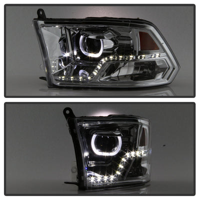 SPYDER xTune Dodge Ram 2009-2014 Halo LED Projector Headlights - Chrome PRO-JH-DR09-CFB-C 9036743
