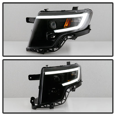 SPYDER xTune Ford Edge 07-10 Light Bar Projector Headlights - Black (PRO-JH-FEDGE07-LB-BK) 9046834