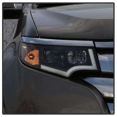 SPYDER xTune 11-14 Ford Edge DRL Light Bar Projector Headlights - Black PRO-JH-FEDGE11-LB-BK 9045301