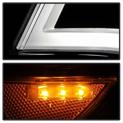 SPYDER xTune 11-14 Ford Edge DRL Light Bar Projector Headlights - Black PRO-JH-FEDGE11-LB-BK 9045301