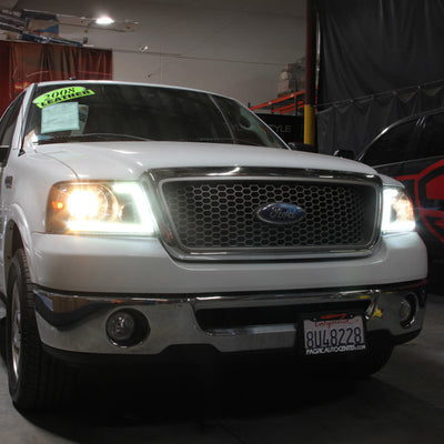 SPYDER xTune 04-08 Ford F150 S/B LED Sig w/DRL Crystal Headlights - Black (PRO-JH-FF15004-LED-SB-BK) 9950216