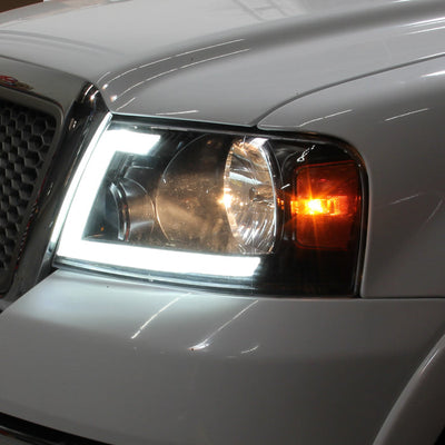 SPYDER xTune 04-08 Ford F150 S/B LED Sig w/DRL Crystal Headlights - Black (PRO-JH-FF15004-LED-SB-BK) 9950216