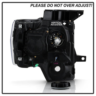 SPYDER Xtune Ford F150 09-14 Projector Headlights Halogen Model Only LED Halo Black PRO-JH-FF15009-CFB-BK 9032226