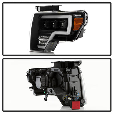 xTune Ford F150 09-14 Projector Headlights - Halogen Model Only - Black PRO-JH-FF15009-FLED-BK 9050206