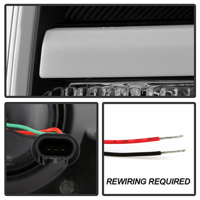 SPYDER xTune Ford F150 Projector Headlights - Light Bar DRL - Black PRO-JH-FF15009-LBDRL-BK 9037252