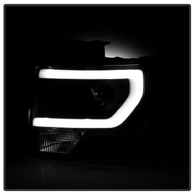 SPYDER xTune Ford F150 Projector Headlights - Light Bar DRL - Black PRO-JH-FF15009-LBDRL-BK 9037252