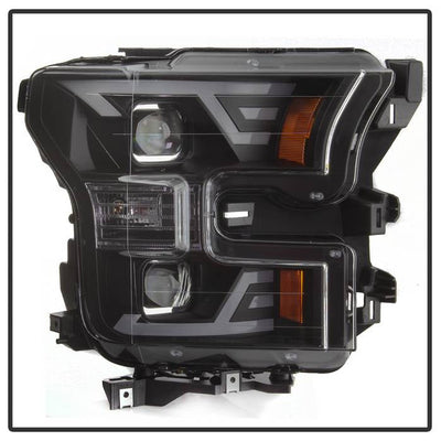 SPYDER xTune 15-17 Ford F-150 DRL LED Light Bar Projector Headlights - Black (PRO-JH-FF15015-LB-BK) 9042935