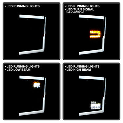 SPYDER xTune 17-19 Ford F250/350 Super Duty Halogen Only Full LED Headlights - Blk (PRO-JH-FF25017-FLED-BK) 9050824
