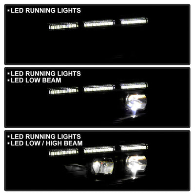 SPYDER xTune Ford Mustang 15-17 Full LED Headlights w/ Welcome Light - Black PRO-JH-FM15-FLED-BK 9055447
