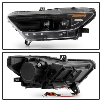 SPYDER xTune Ford Mustang 15-17 Full LED Headlights w/ Welcome Light - Black PRO-JH-FM15-FLED-BK 9055447