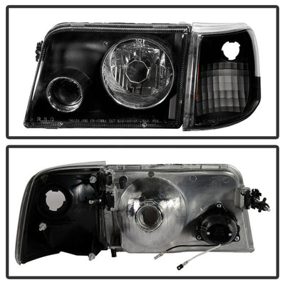 SPYDER Xtune Ford Ranger 93-97 Projector Headlights w/ Corner Lights Black PRO-JH-FR93-SET-BK 9029387
