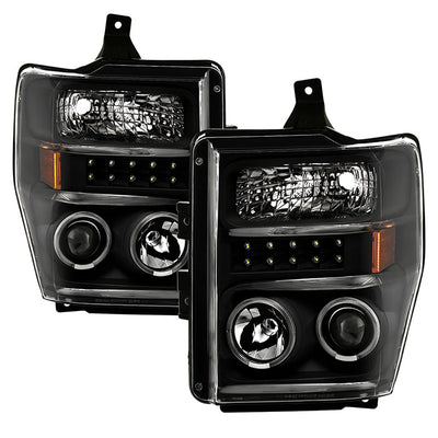 SPYDER Xtune Ford F250/350/450 Super Duty 08-10 Projector Headlights LED Halo Black PRO-JH-FS08-LED-BK 5076267