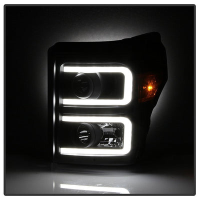 SPYDER Xtune Ford Super Duty 11-16 Projector Headlights Light Bar Drl Black PRO-JH-FS11-LBBRL-BK 9034923