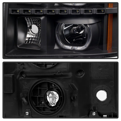 SPYDER Xtune GMC Sierra 1500/2500/3500 07-13 Projector Headlights LED Halo Black PRO-JH-GSIE07-CFB-BK 9032264