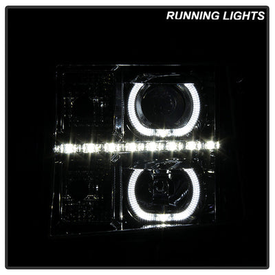 SPYDER Xtune GMC Sierra 1500/2500/3500 07-13 Projector Headlights LED Halo- Chrome PRO-JH-GSIE07-CFB-C 9032288