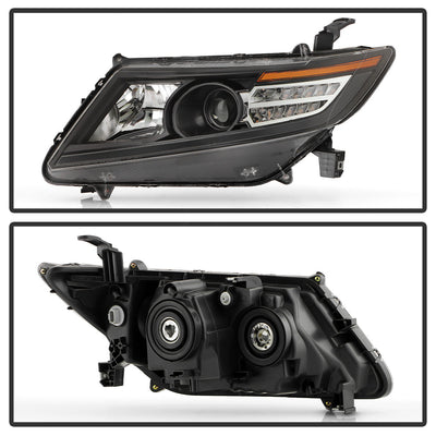 SPYDER xTune 11-17 Honda Odyssey Halogen Models Projector Headlights w/LED - Black (PRO-JH-HODY11-SQ-BK) 9055249