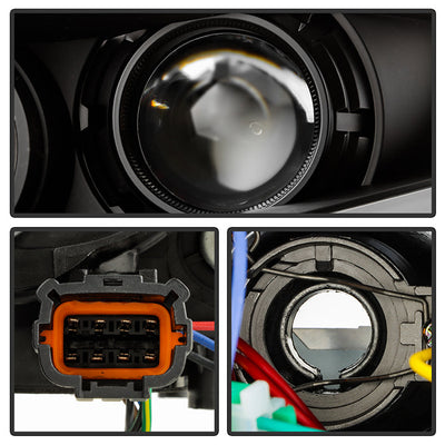 xTune 03-08 Infinity FX35/FX45 DRL Light Bar Projector Headlights - Black PRO-JH-IFX3503-LB-BK 9045325