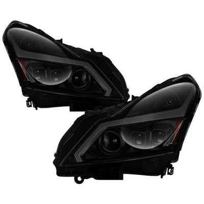 SPYDER xTune Infiniti G37 Sedan 10-13 LED Stripe Proj Headlights w/Signal - Smk (PRO-JH-IG3507-4D-LB-BSM) 9043093