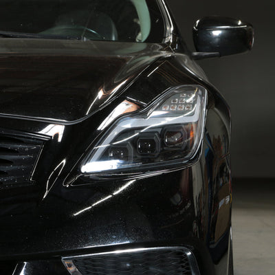 SPYDER 08-15 Infiniti G37 G37X Coupe Full LED Projector Headlights w/ Sequential Turn Signal - Black 9050473