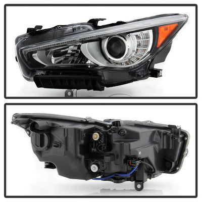 SPYDER 14-17  Infiniti Q50 HID (w/o Adaptive) Projector Headlights - OE Left 9946288