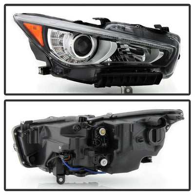SPYDER 14-17 Infiniti Q50 4Dr HID (w/o Adaptive) Projector Headlights - OE Right 9946295