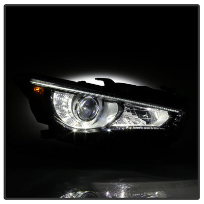 SPYDER 14-17 Infiniti Q50 4Dr HID (w/o Adaptive) Projector Headlights - OE Right 9946295