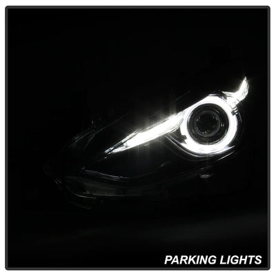 SPYDER xTune 14-17 Mazda 3 Sedan Halogen Model Only LED Light Bar Proj Headlights - Blk - PRO-JH-M314-LB-BK 9047206