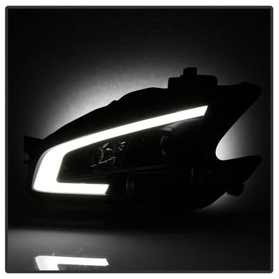 SPYDER xTune 09-14 Nissan Maxima Halogen LED Light Bar Projector Headlights - Black (PRO-JH-NM09-LB-BK) 9043055