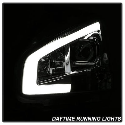 SPYDER xTune 09-14 Nissan Maxima Halogen LED Light Bar Projector Headlights - Chrome (PRO-JH-NM09-LB-C) 9043079