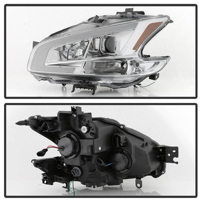 SPYDER xTune 09-14 Nissan Maxima Halogen LED Light Bar Projector Headlights - Chrome (PRO-JH-NM09-LB-C) 9043079