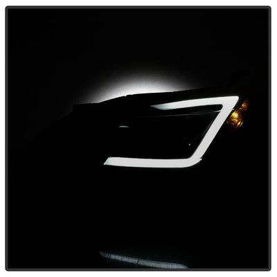 SPYDER xTune 13-15 Nissan Sentra DRL LED Light Bar Proj Halogen Headlights - Blk Smoke (PRO-JH-NS13-LB-BSM) 9042973