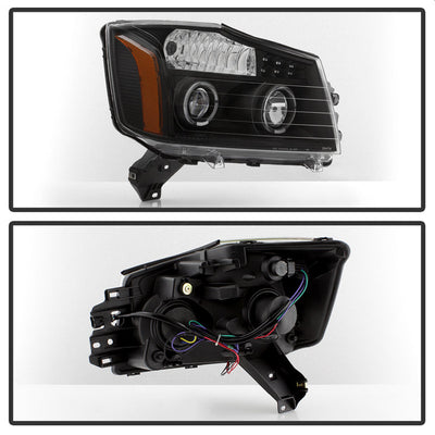 SPYDER Xtune Nissan Titan 04-14 Projector Headlights LED Halo Black PRO-JH-NTI04-LED-BK 5077103