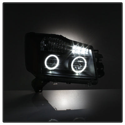 SPYDER Xtune Nissan Titan 04-14 Projector Headlights LED Halo Black PRO-JH-NTI04-LED-BK 5077103