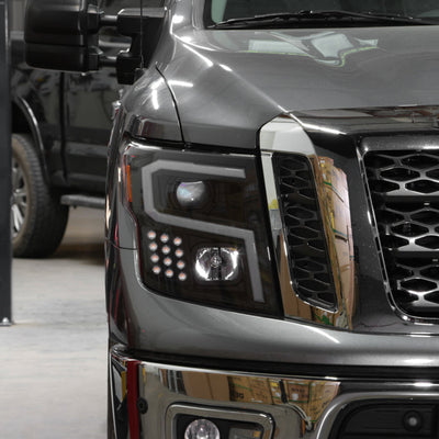 Xtune Nissan Titan (Halogen Only) 06-20 Projector Headlights Black PRO-JH-NTI16-LBBRL-BK 9049224