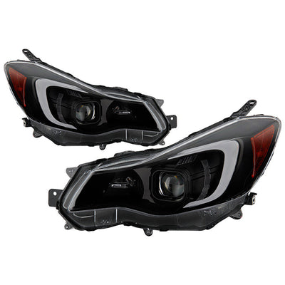 SPYDER xTune 12-16 Subaru Impreza DRL LED Light Bar Proj. Headlights - Black Smoked (PRO-JH-SI13-LB-BSM) 9048685