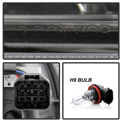 SPYDER xTune 15-18 Subaru Impreza WRX Halogen Proj Headlights - Light Bar DRL - Black PRO-JH-SWRX15-LB-BK 9047602