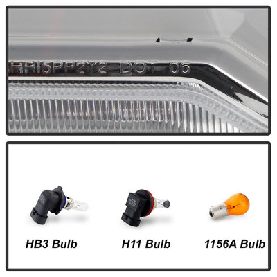 Xtune Toyota 4Runner 06-09 LED Light Bar Projector Headlights - Chrome 9046865