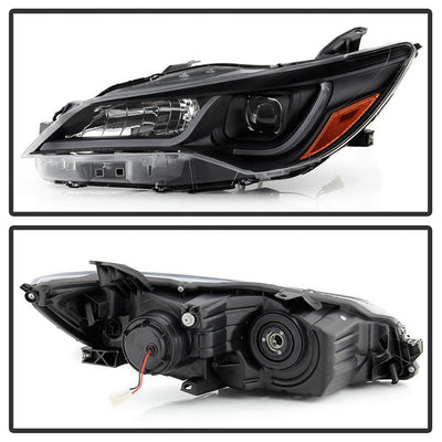 SPYDER xTune 15-17 Toyota Camry Halo Model Only LED Light Bar Proj Headlights - Blk - PRO-JH-TCAM15-LB-BK 9047237