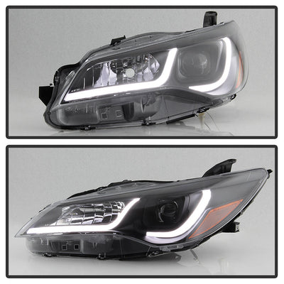 SPYDER xTune 15-17 Toyota Camry Halo Model Only LED Light Bar Proj Headlights - Blk - PRO-JH-TCAM15-LB-BK 9047237