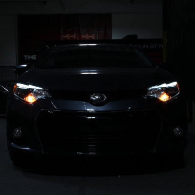 SPYDER xTune 14-16 Toyota Corolla w/LED DRL (OE Style) Headlights - Black w/ Chrome (PRO-JH-TCOL14-LED-BK) 9950605