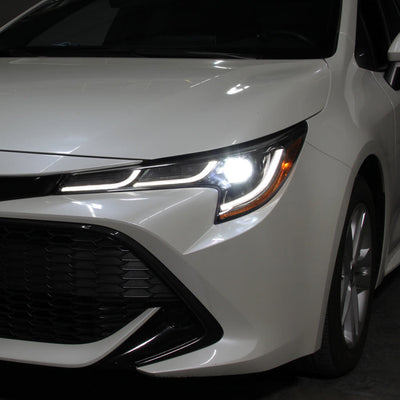 xTune US Built Toyota Corolla 18-20 L LE LED Proj Headlights-SE Style Black PRO-JH-TCOL20LUS-LED-BK 9949326