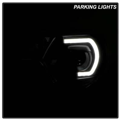 SPYDER xTune Toyota Tacoma 12-15 Headlights - Light Bar DRL - Black PRO-JH-TTA12-LBDRL-BK 9037542