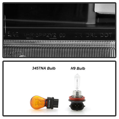 SPYDER xTune Toyota Tacoma 12-15 Headlights - Light Bar DRL - Black PRO-JH-TTA12-LBDRL-BK 9037542