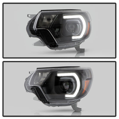 SPYDER xTune Toyota Tacoma 12-15 Headlights - Light Bar DRL - Black PRO-JH-TTA12-LBDRL-BK 9037542