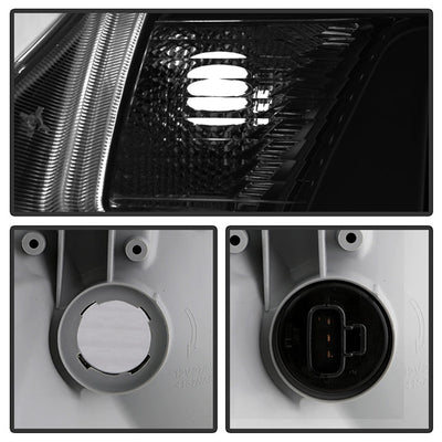 SPYDER xTune 12-15 Toyota Tacoma Light Bar DRL Projector Headlights - Black Smoke (PRO-JH-TTA12-LBDRL-BSM) 9037559