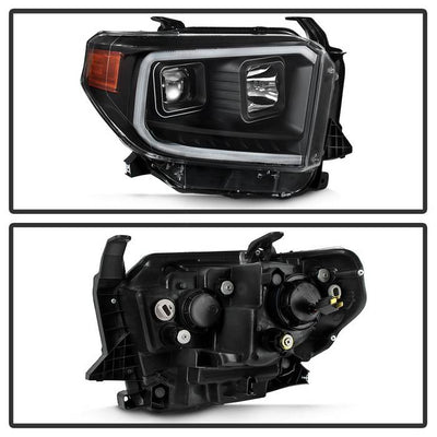 SPYDER xTune 14-17 Toyota Tundra DRL LED Light Bar Projector Headlights - Black (PRO-JH-TTU14-LB-BK) 9043024